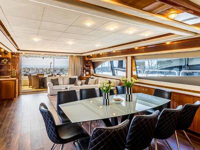 Salon of Miss Katarina, a Ferretti 880 yacht at Seget Donji, Croatia