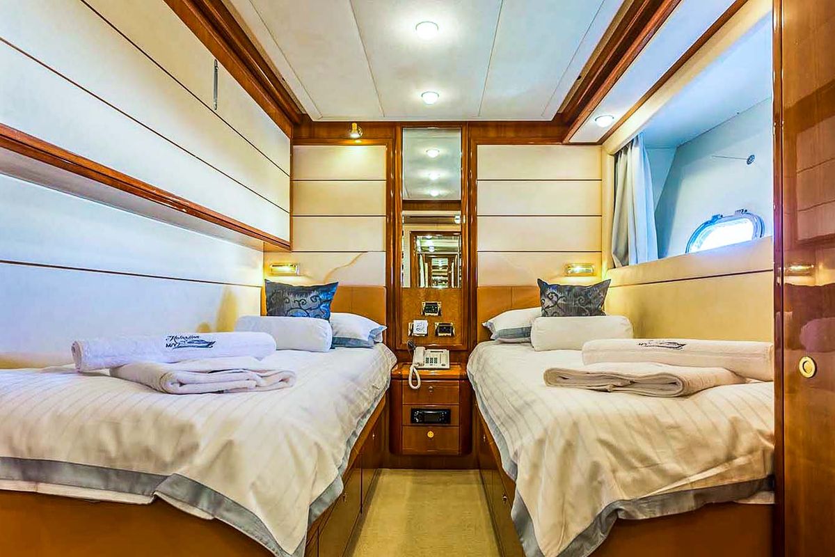 Cabin on Miss Katarina, a Ferretti 880 yacht at Seget Donji, Croatia