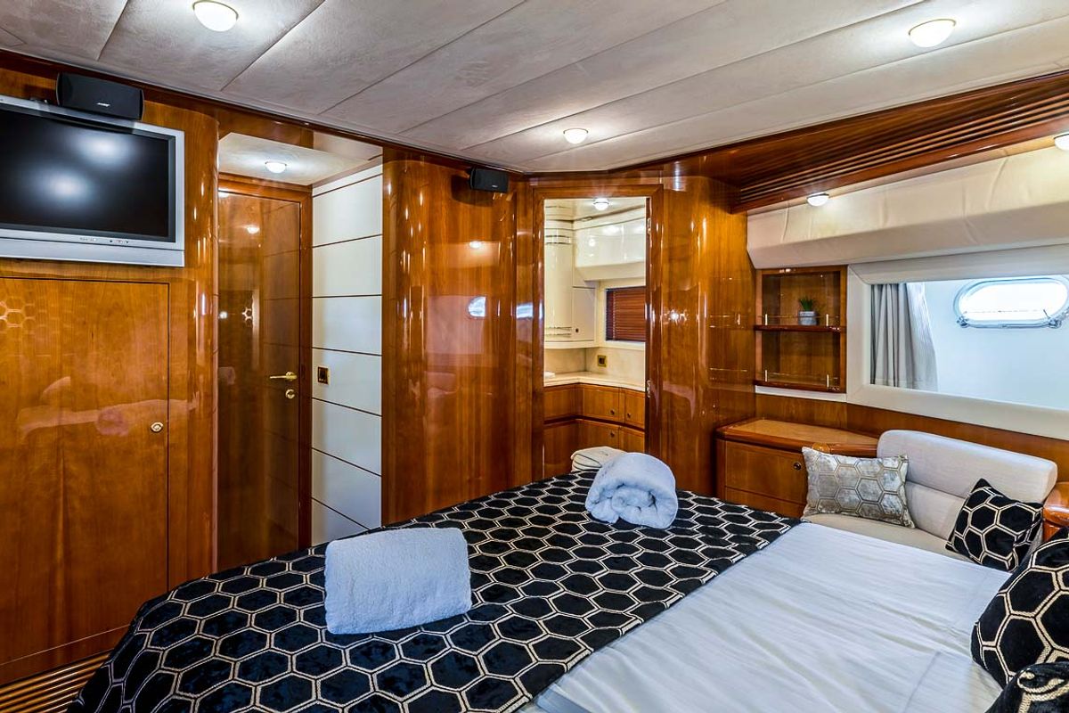 Cabin on Miss Katarina, a Ferretti 880 yacht at Seget Donji, Croatia