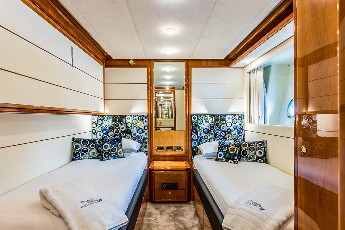 Cabin on Miss Katarina, a Ferretti 880 yacht at Seget Donji, Croatia