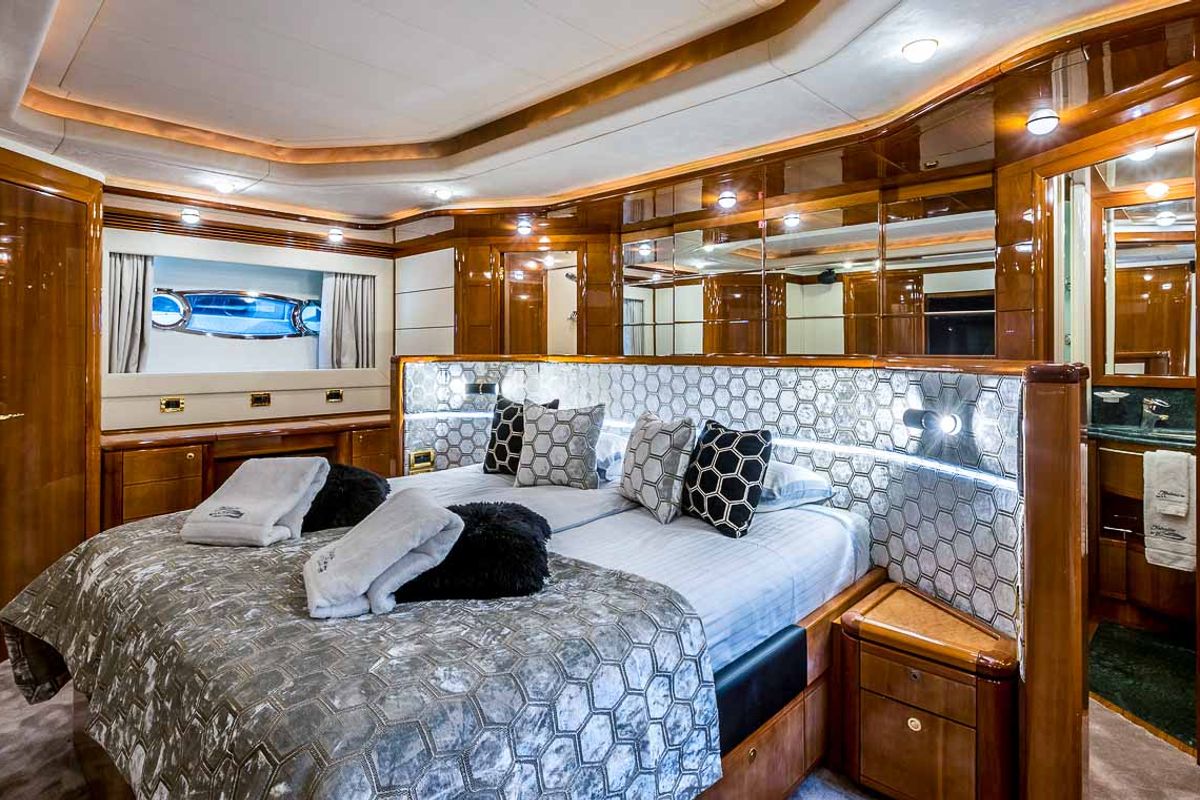Cabin on Miss Katarina, a Ferretti 880 yacht at Seget Donji, Croatia
