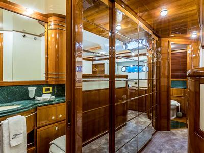 Head on Miss Katarina, a Ferretti 880 yacht at Seget Donji, Croatia