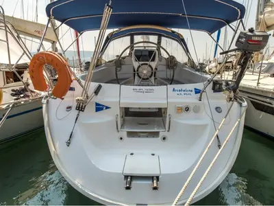 Cockpit of Arcobaleno, a Bavaria 36 Cruiser sailboat at Sami Municipal Unit, Greece