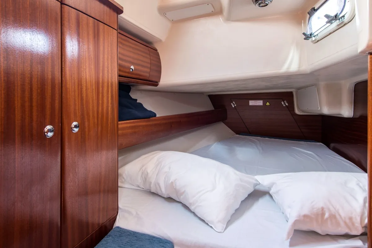 Cabin on Arcobaleno, a Bavaria 36 Cruiser sailboat at Sami Municipal Unit, Greece