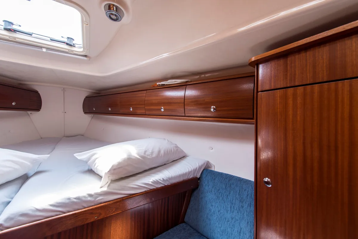 Cabin on Arcobaleno, a Bavaria 36 Cruiser sailboat at Sami Municipal Unit, Greece