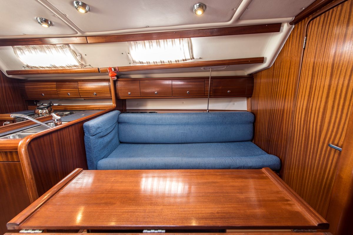 Salon of Arcobaleno, a Bavaria 36 Cruiser sailboat at Sami Municipal Unit, Greece