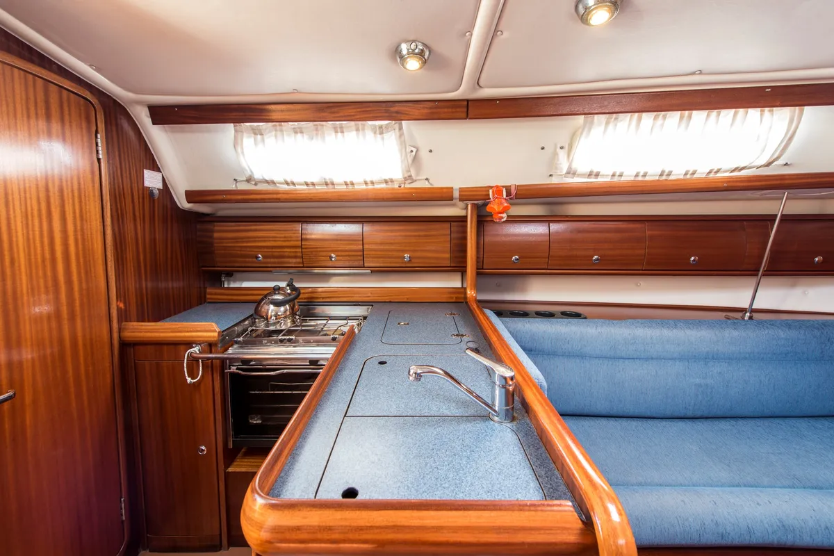 Galley of Arcobaleno, a Bavaria 36 Cruiser sailboat at Sami Municipal Unit, Greece
