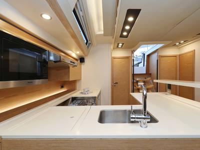 Galley of Jasmine, a Hanse Yachts Hanse 588 sailboat at Grad Trogir, Croatia