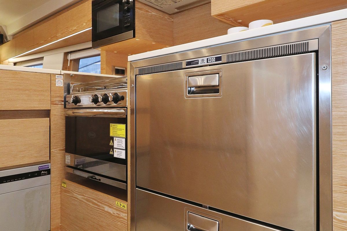 Galley of Jasmine, a Hanse Yachts Hanse 588 sailboat at Grad Trogir, Croatia