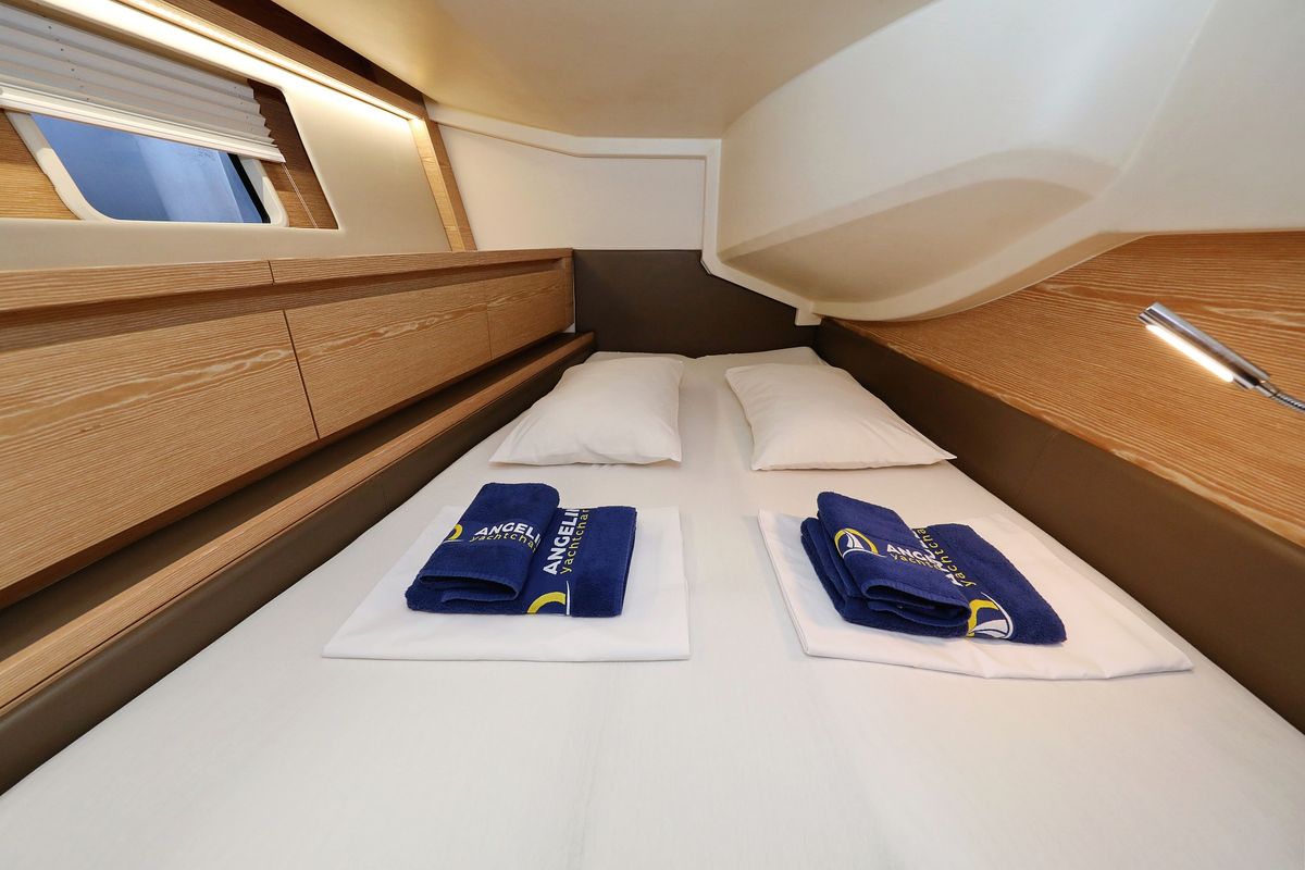 Cabin on Jasmine, a Hanse Yachts Hanse 588 sailboat at Grad Trogir, Croatia