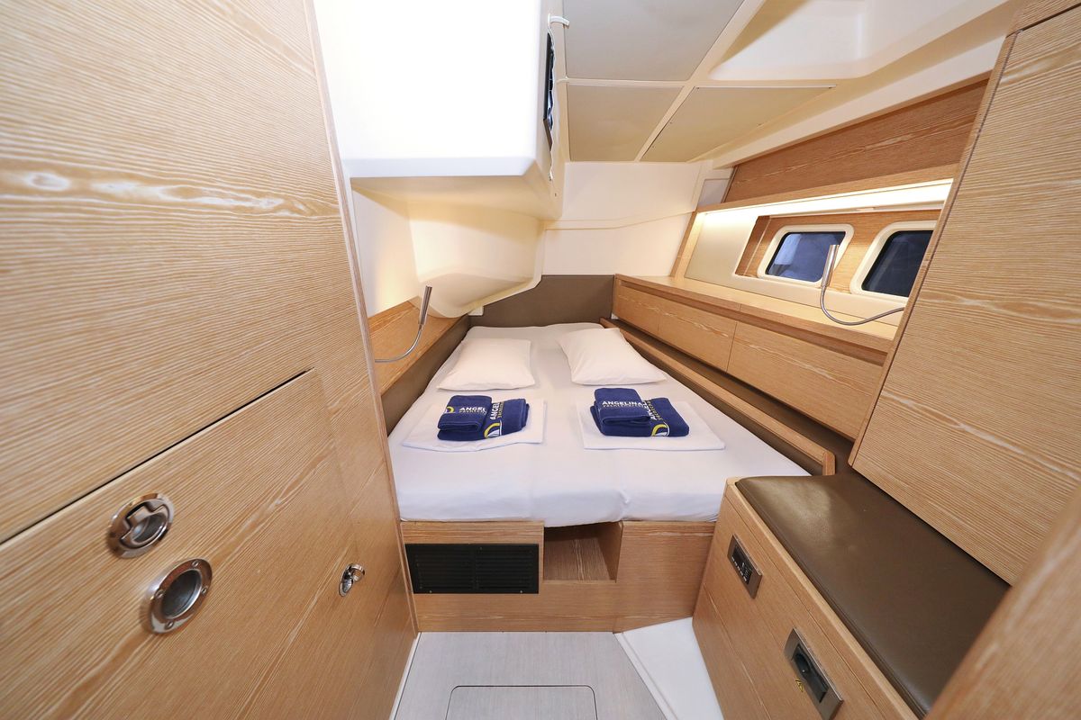 Cabin on Jasmine, a Hanse Yachts Hanse 588 sailboat at Grad Trogir, Croatia