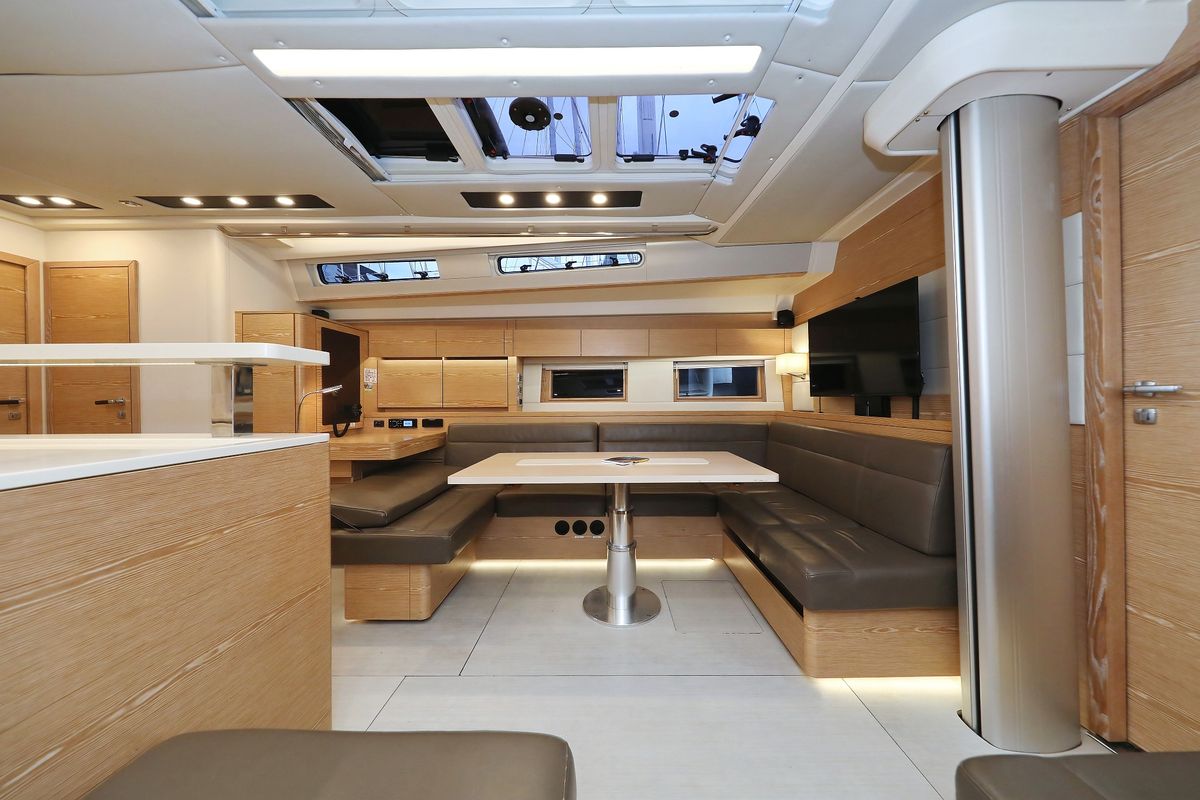 Salon of Jasmine, a Hanse Yachts Hanse 588 sailboat at Grad Trogir, Croatia