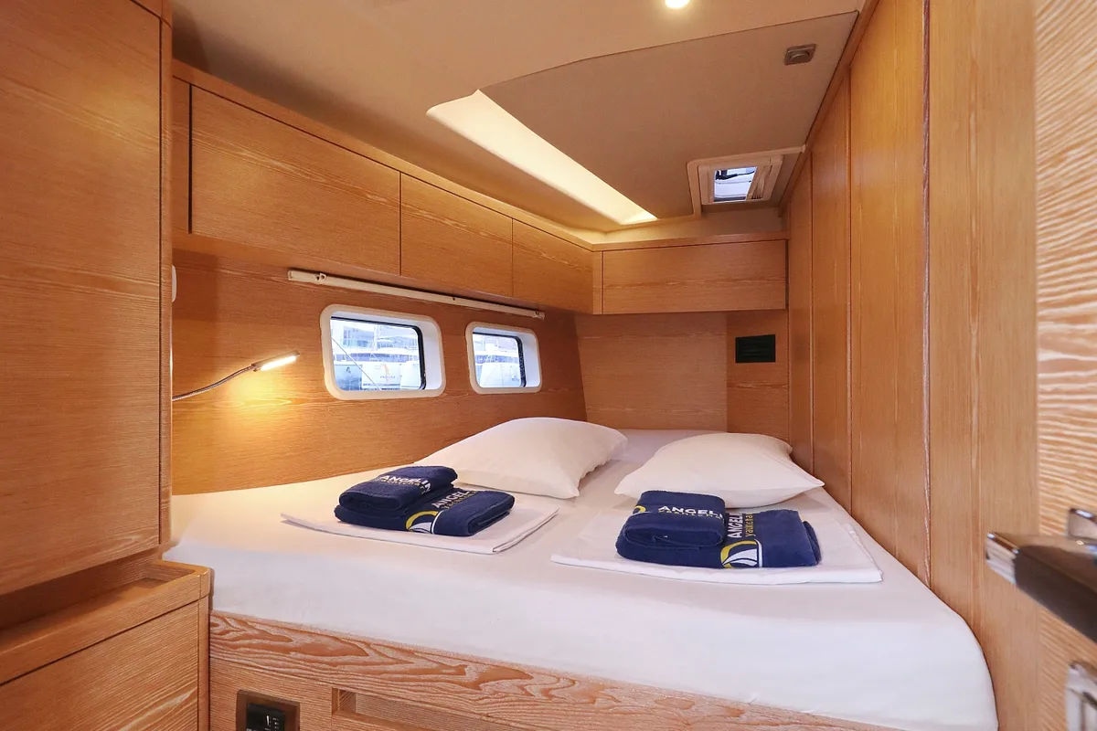 Cabin on Jasmine, a Hanse Yachts Hanse 588 sailboat at Grad Trogir, Croatia