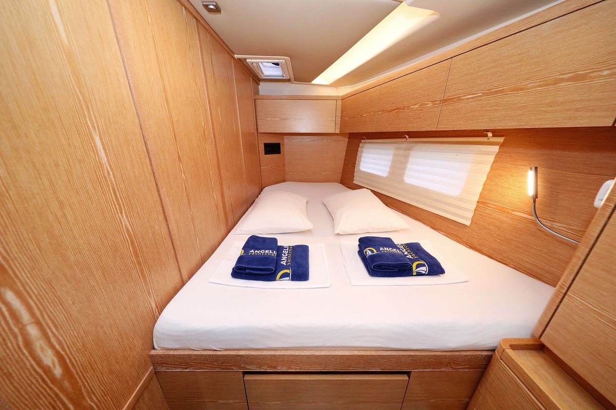Cabin on Jasmine, a Hanse Yachts Hanse 588 sailboat at Grad Trogir, Croatia
