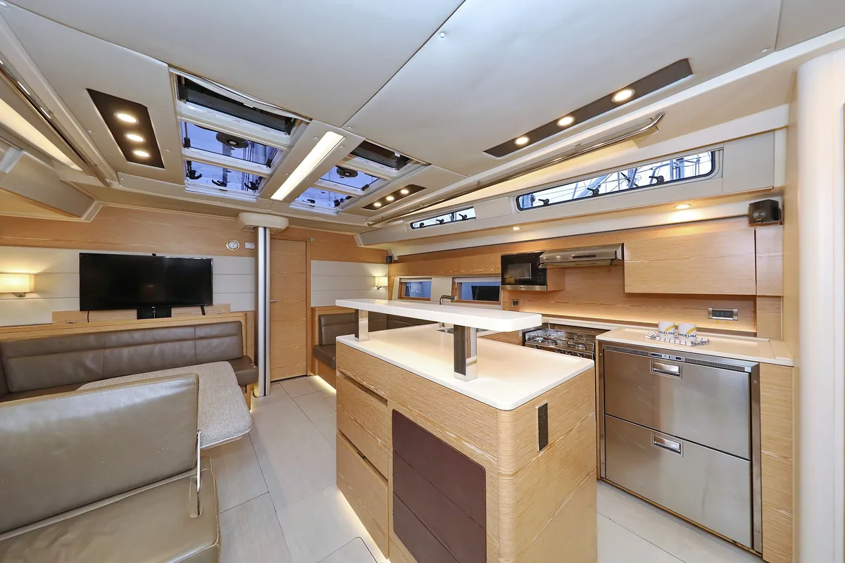 Galley of Jasmine, a Hanse Yachts Hanse 588 sailboat at Grad Trogir, Croatia