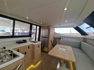 Galley of Hakuna, a Aventura Catamarans Aventura 37 catamaran at Sant Antoni de Portmany, Spain