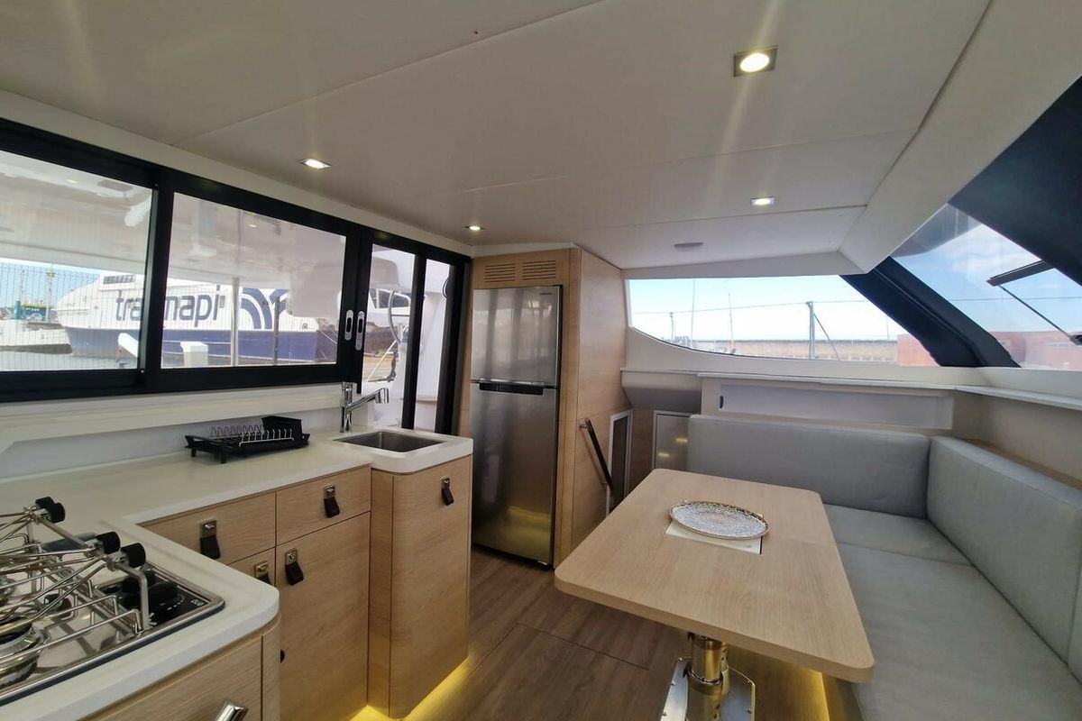 Galley of Hakuna, a Aventura Catamarans Aventura 37 catamaran at Sant Antoni de Portmany, Spain