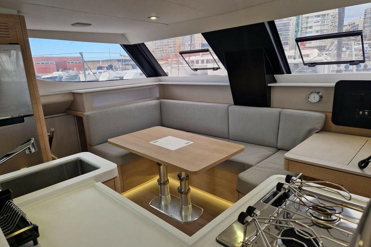 Salon of Hakuna, a Aventura Catamarans Aventura 37 catamaran at Sant Antoni de Portmany, Spain