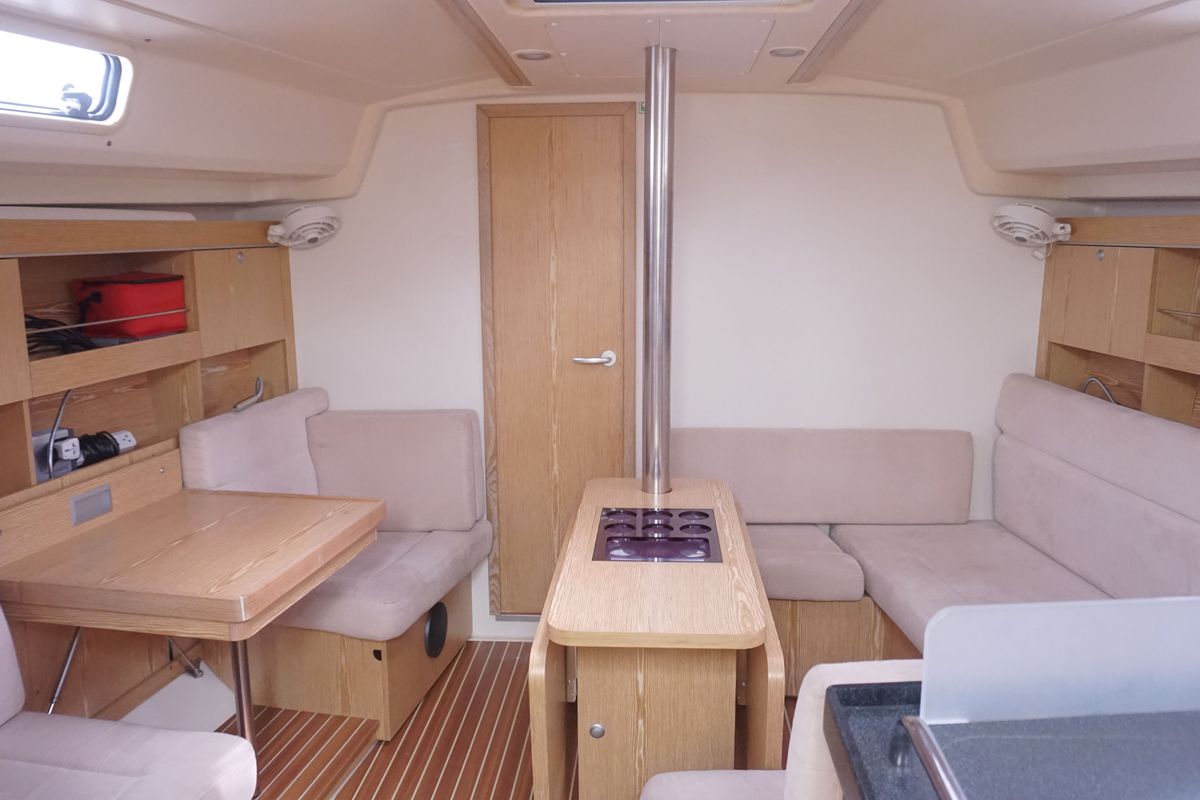 Salon of Iyarada, a Hanse Yachts Hanse 385 sailboat at Mai Khao, Thailand