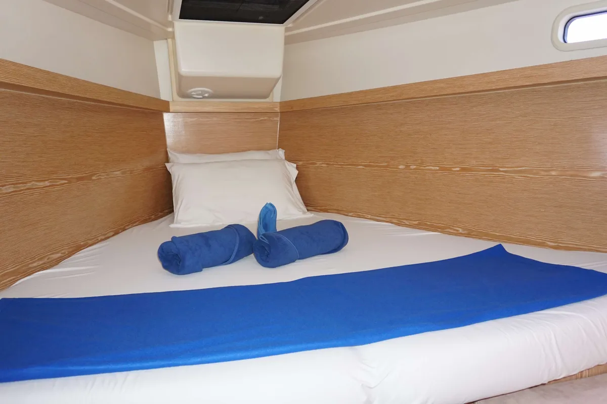 Cabin on Iyarada, a Hanse Yachts Hanse 385 sailboat at Mai Khao, Thailand
