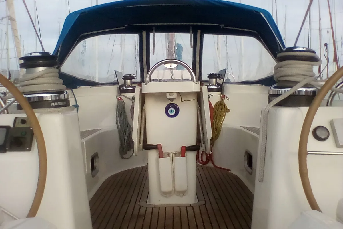Cockpit of Xenia, a Ocean Star 51.1 sailboat at Municipal Unit of Lefkada, Greece