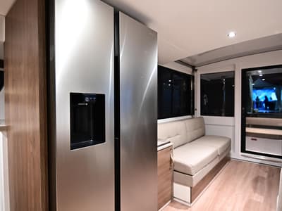 Galley of Arche VI, a Bali 4.6 catamaran at Salerno, Italy