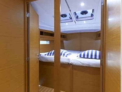 Cabin on Joy, a Beneteau Oceanis 48 sailboat at Kontokali, Greece