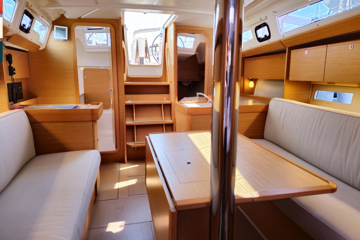 Salon of Layla, a Dufour 360 GL sailboat at Općina Rogoznica, Croatia