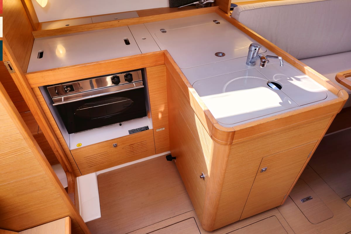 Galley of Layla, a Dufour 360 GL sailboat at Općina Rogoznica, Croatia