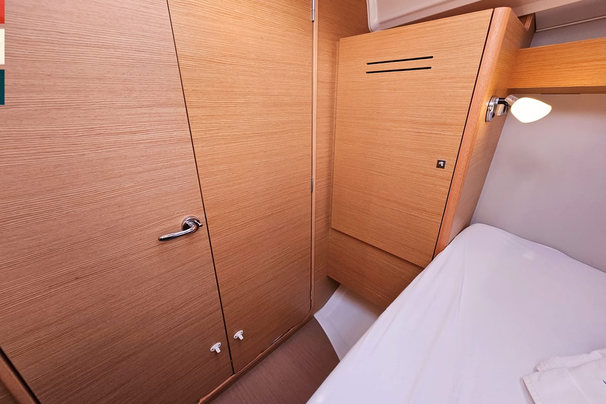 Cabin on Layla, a Dufour 360 GL sailboat at Općina Rogoznica, Croatia