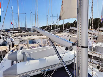 Deck of Layla, a Dufour 360 GL sailboat at Općina Rogoznica, Croatia