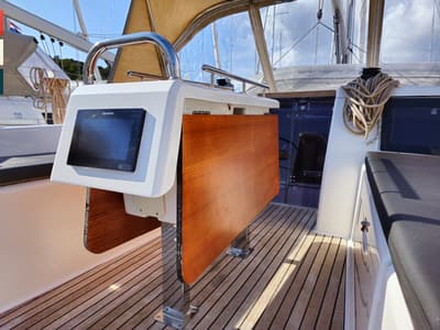 Cockpit of Layla, a Dufour 360 GL sailboat at Općina Rogoznica, Croatia