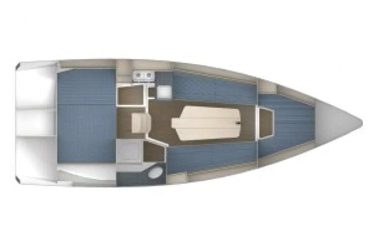 Floor plan of Bora, a Northman Maxus 26 Standard sailboat at Port Navalo, France