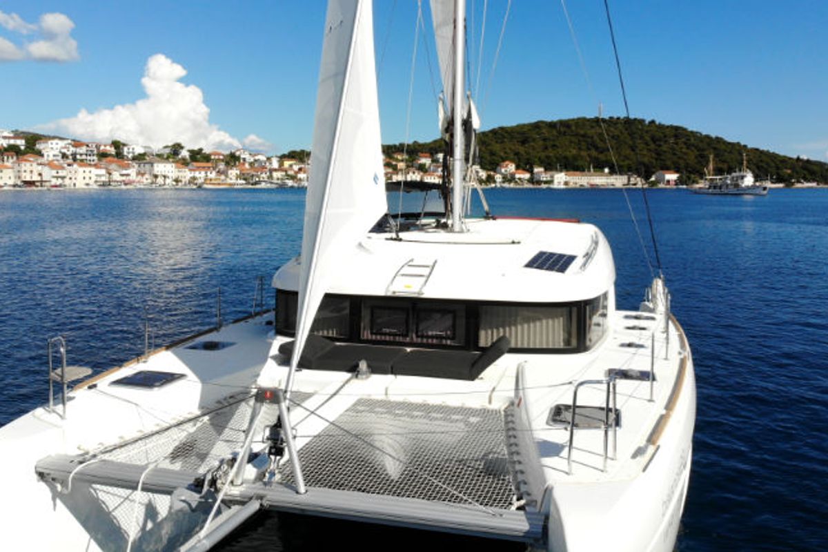 Deck of Balance 69, a Lagoon 40 catamaran at Općina Rogoznica, Croatia