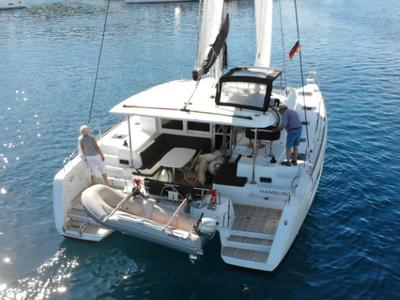 Deck of Balance 69, a Lagoon 40 catamaran at Općina Rogoznica, Croatia