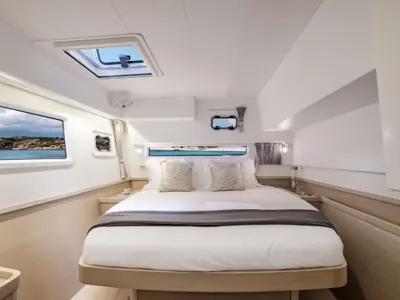 Cabin on Ayza, a Lagoon 42 catamaran at Fethiye, Turkey