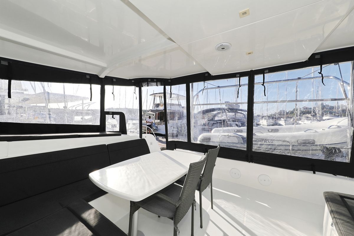 Deck of Sapphire, a Lagoon 42 catamaran at Grad Vodice, Croatia
