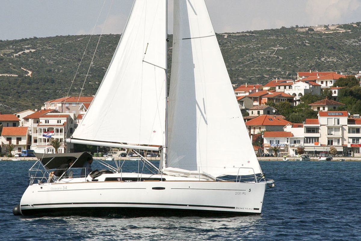 Exterior view of LL Skyhawk, a Beneteau Oceanis 34.2 sailboat at Grad Pula, Croatia