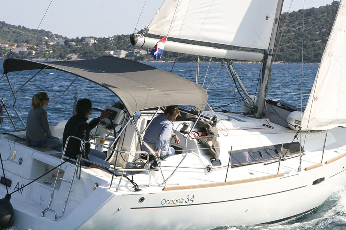 Exterior view of LL Skyhawk, a Beneteau Oceanis 34.2 sailboat at Grad Pula, Croatia