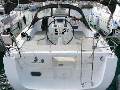 Cockpit of LL Skyhawk, a Beneteau Oceanis 34.2 sailboat at Grad Pula, Croatia