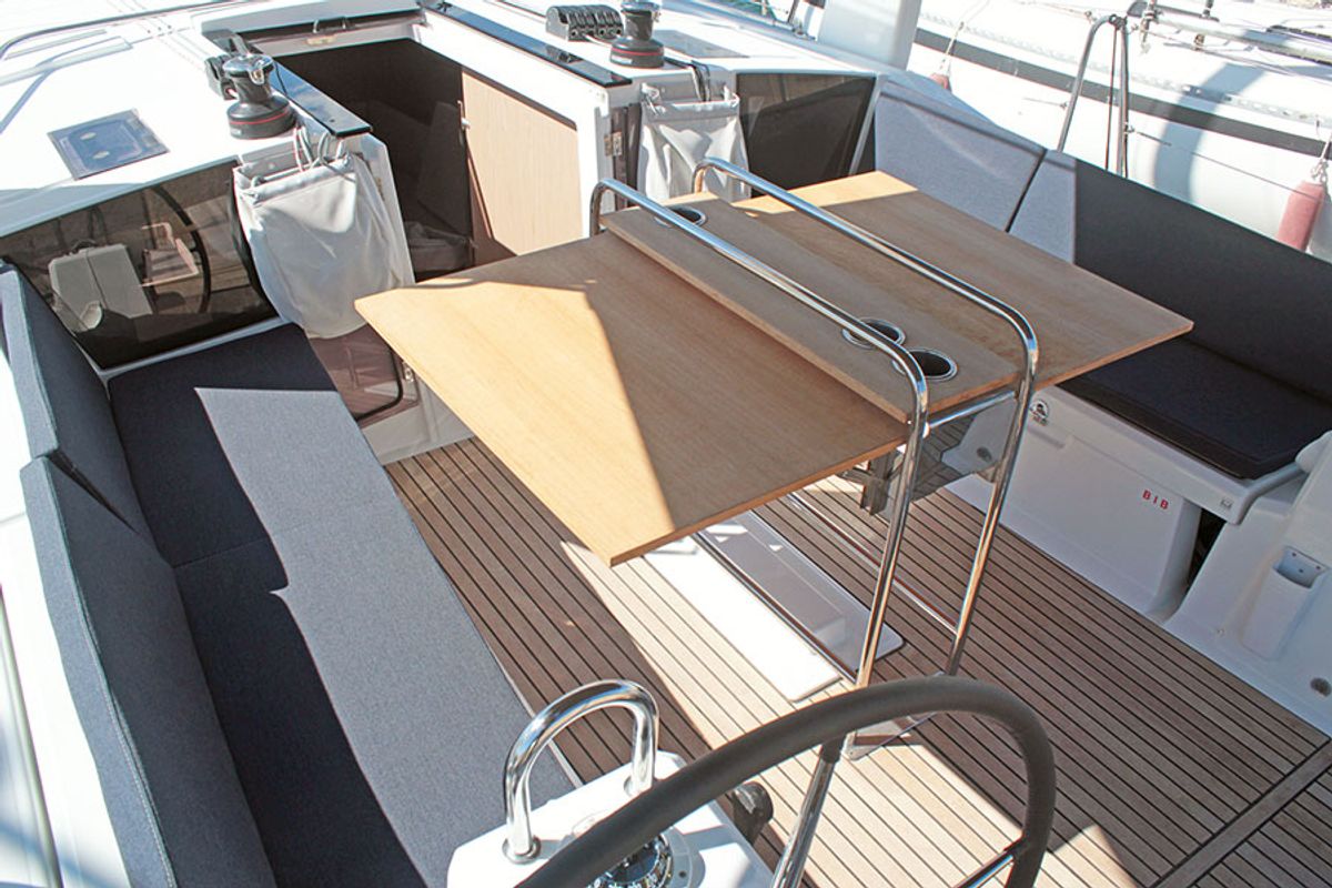 Cockpit of Under Pressure, a Beneteau Oceanis 41.1 sailboat at Palma de Mallorca, Spain