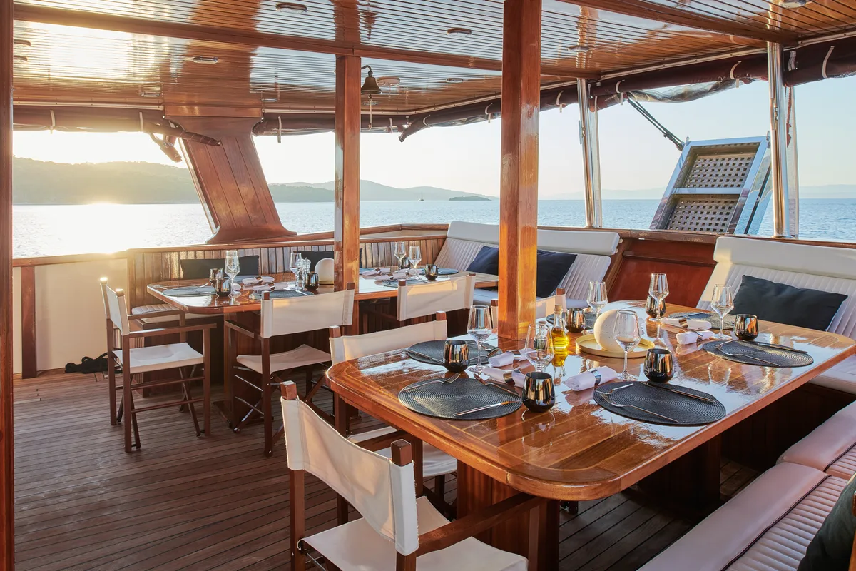 Deck of Cataleya, a Custom Made Cataleya yacht at Jesenice, Croatia