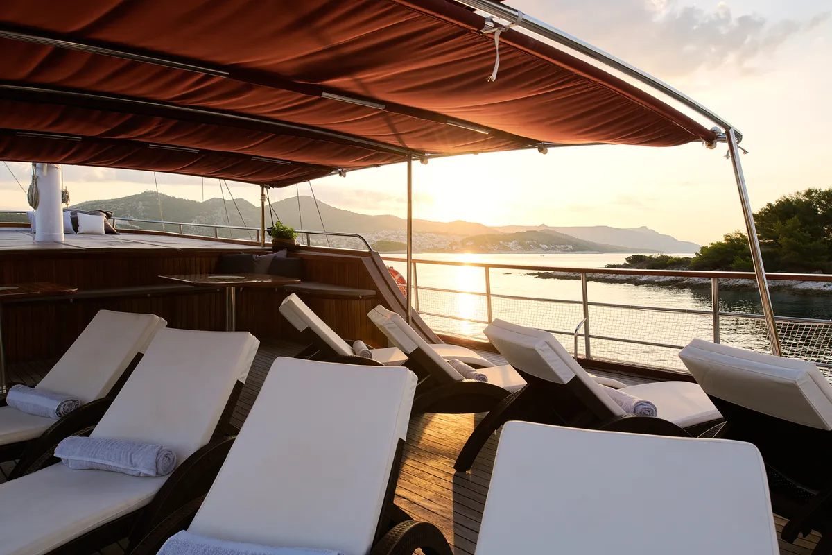 Deck of Cataleya, a Custom Made Cataleya yacht at Jesenice, Croatia