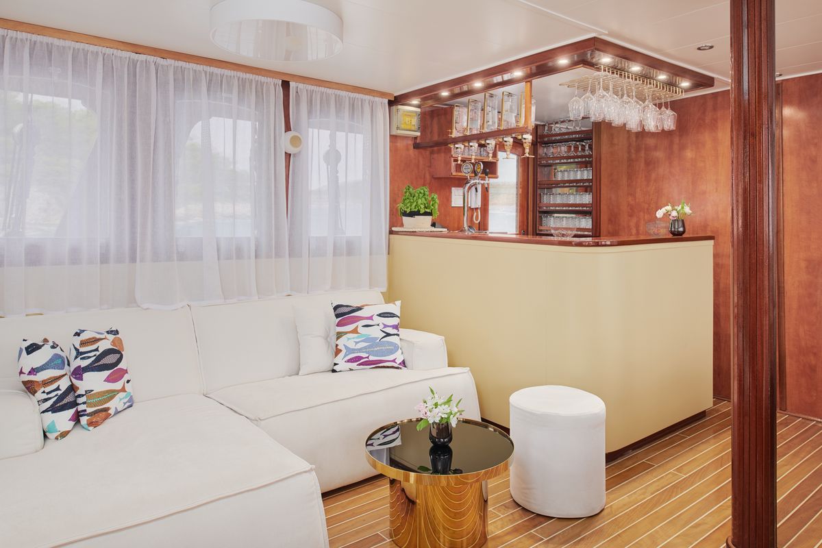 Salon of Cataleya, a Custom Made Cataleya yacht at Jesenice, Croatia