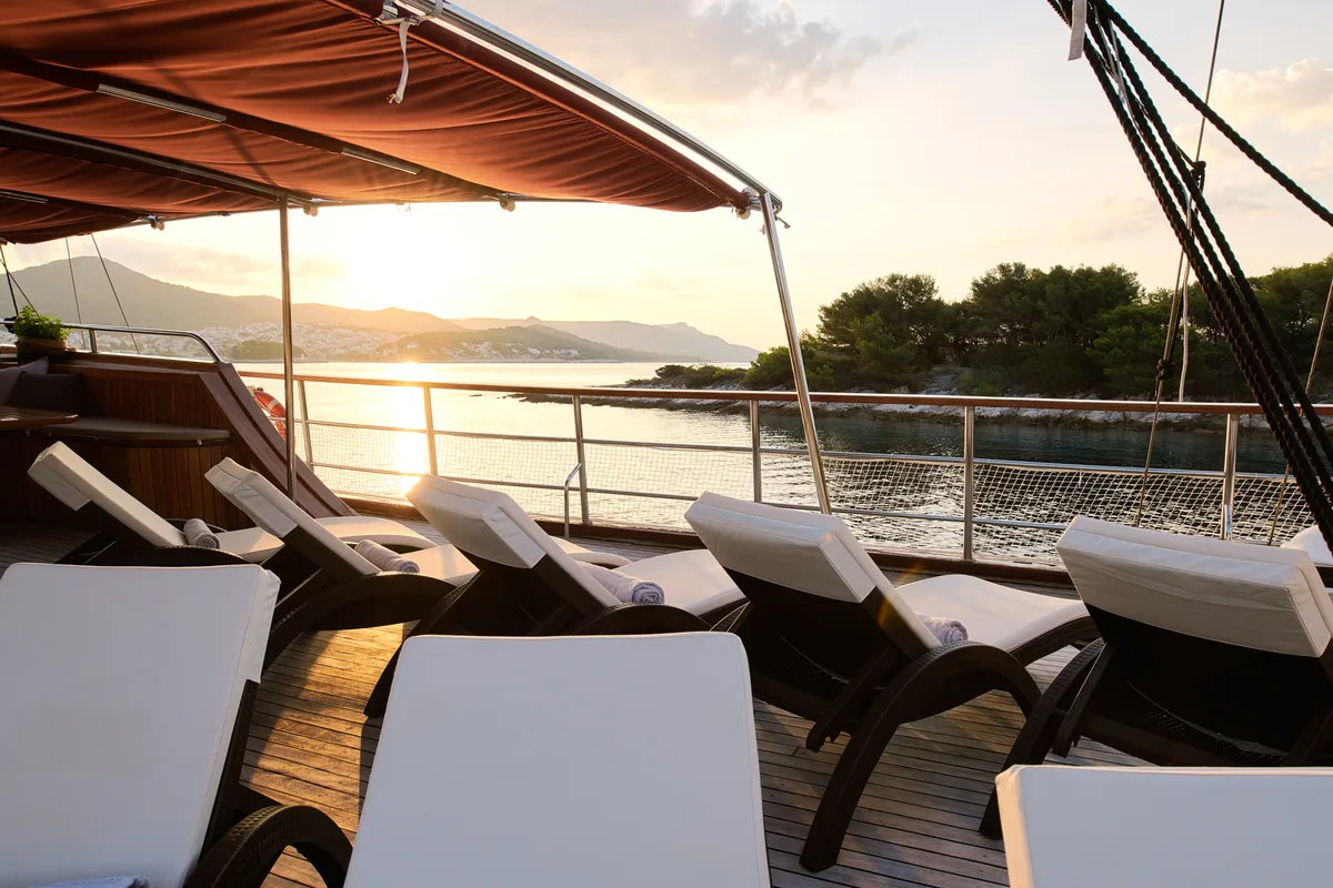 Deck of Cataleya, a Custom Made Cataleya yacht at Jesenice, Croatia
