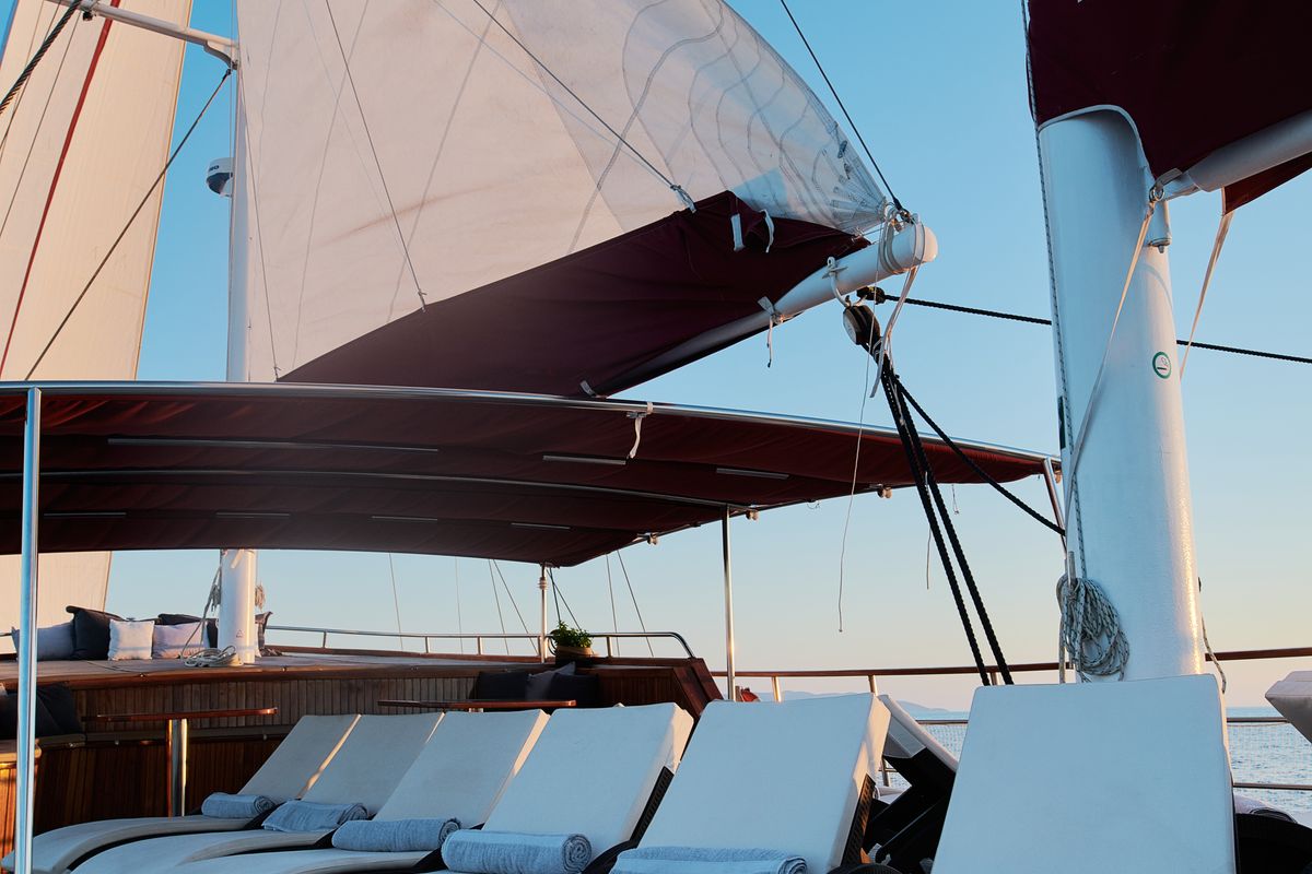 Deck of Cataleya, a Custom Made Cataleya yacht at Jesenice, Croatia