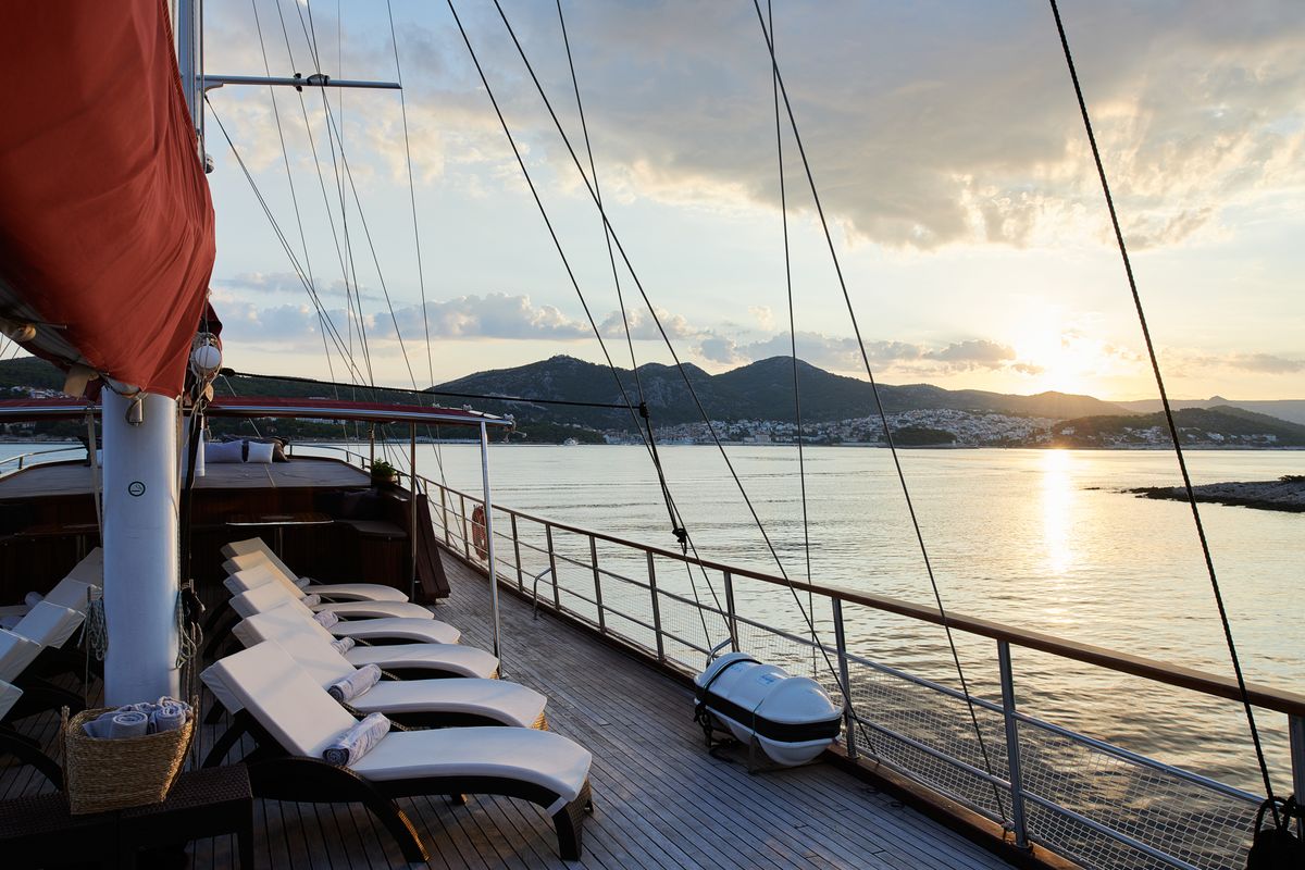 Deck of Cataleya, a Custom Made Cataleya yacht at Jesenice, Croatia