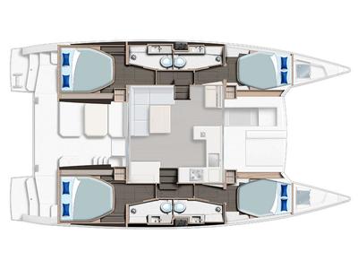 Deck of Sunsail 424/4/4 Premium Plus, a Gulet Sunsail 424 catamaran at Road Town, British Virgin Islands