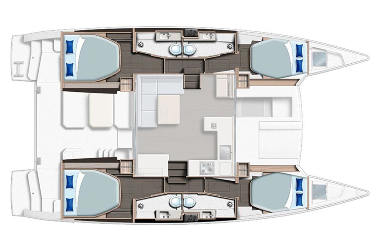 Deck of Sunsail 424/4/4 Premium Plus, a Gulet Sunsail 424 catamaran at Road Town, British Virgin Islands