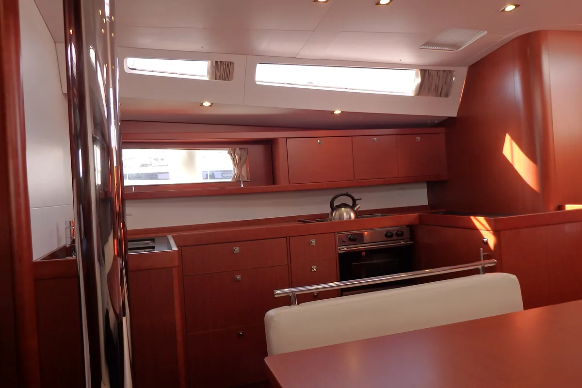 Galley of Oceanis 48, a Beneteau Oceanis 48 sailboat at Municipal Unit of Lefkada, Greece